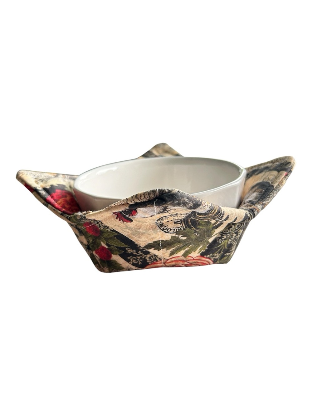 Hand Crafted Farmhouse Chickens Microwave Bowl Cozy 100% Cotton - Picture 5 of 9